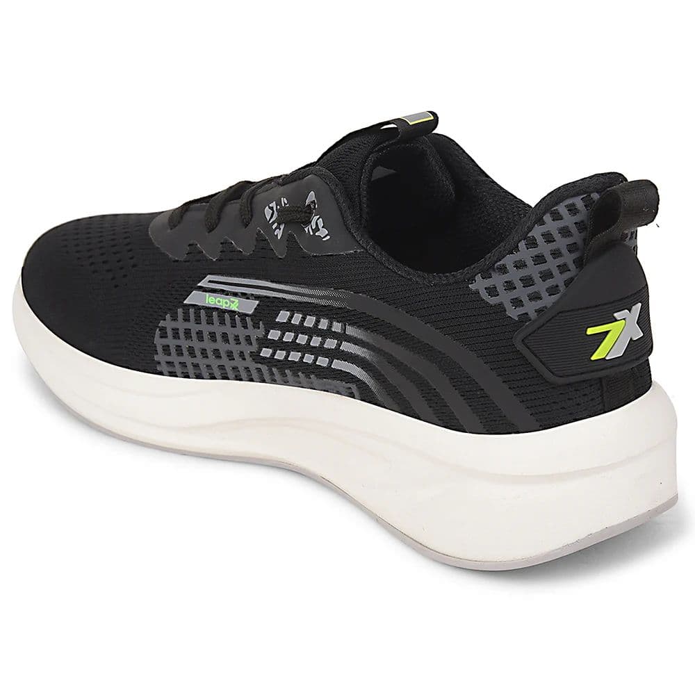 Leap7x Black Sports Lacing Running Shoes For Men KAPSTER-1 By Liberty — photo 4
