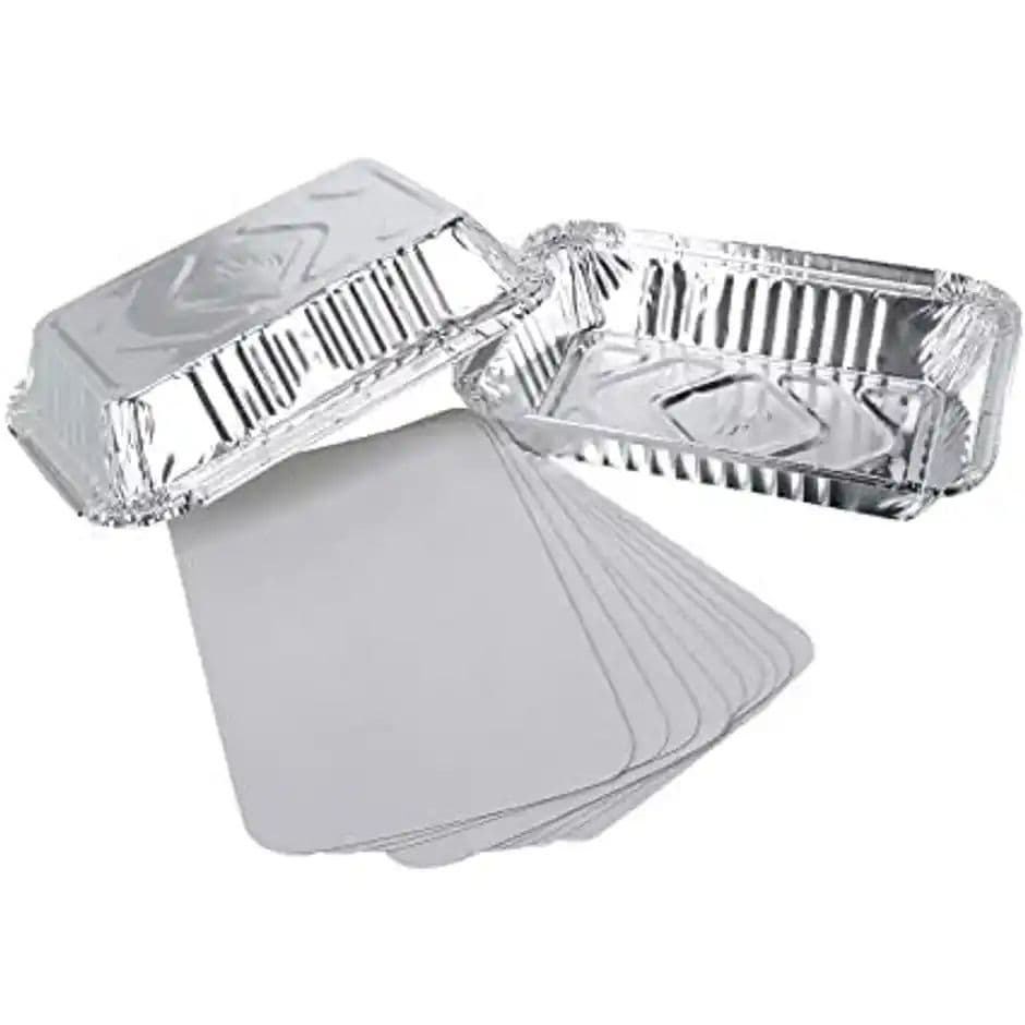 Disposable Aluminium Container With Lid | Pack Of 25 | 450 ml | Tempware