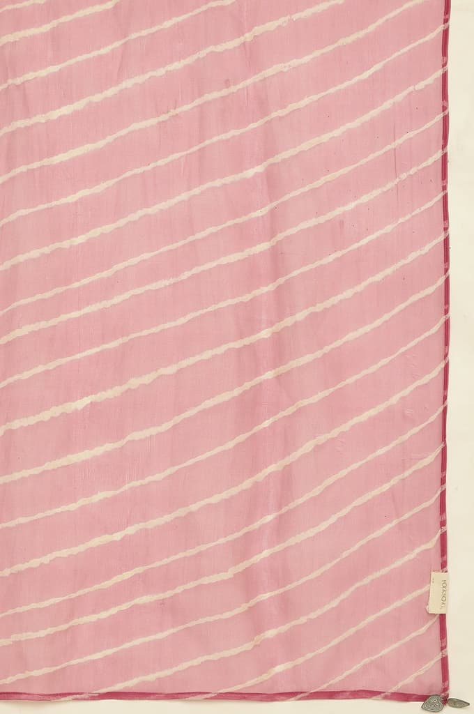 Fuschia Shibori Silk Organza Dupatta — photo 6