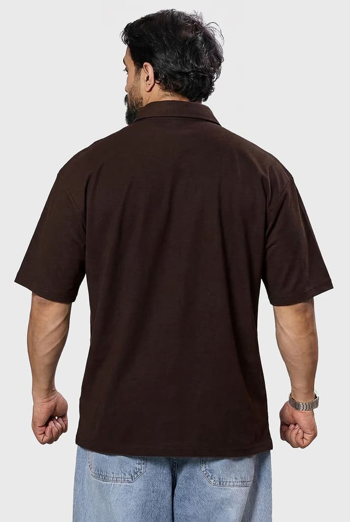 Off Duty Oversized Shirt Coffee — photo 6