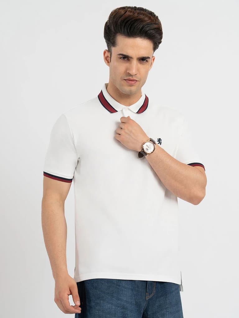 Polo T Shirts for Men in White | Half Sleeve T Shirt — photo 6