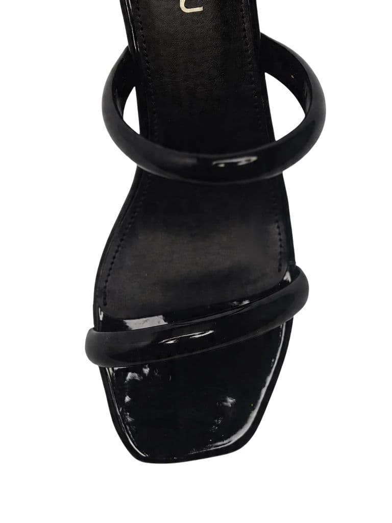 LUNA BLU Black Dual-Strap Square-Toe Heel Sandals — photo 4