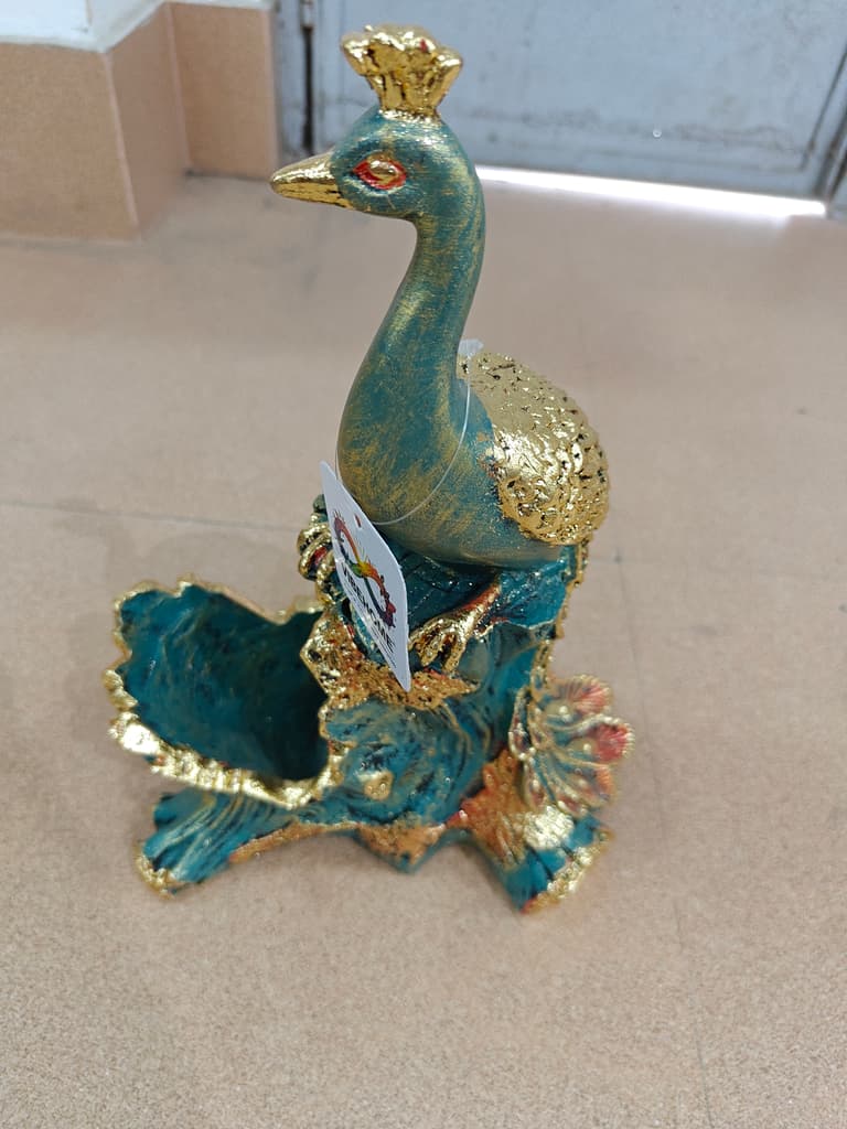 Gold Bird Statue | Decorative | Glass | Gold