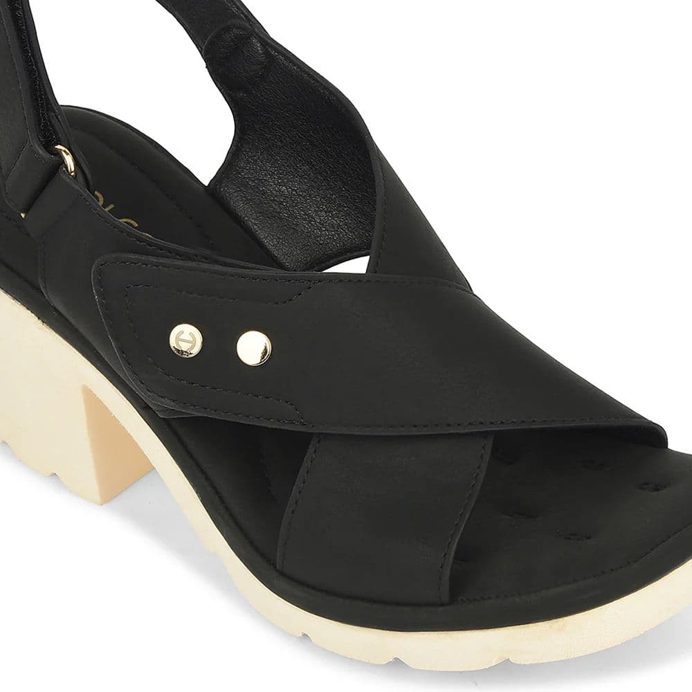 Healers Black Casual Block Heel Sandal For Women ZQ-DM-16 By Liberty — photo 4