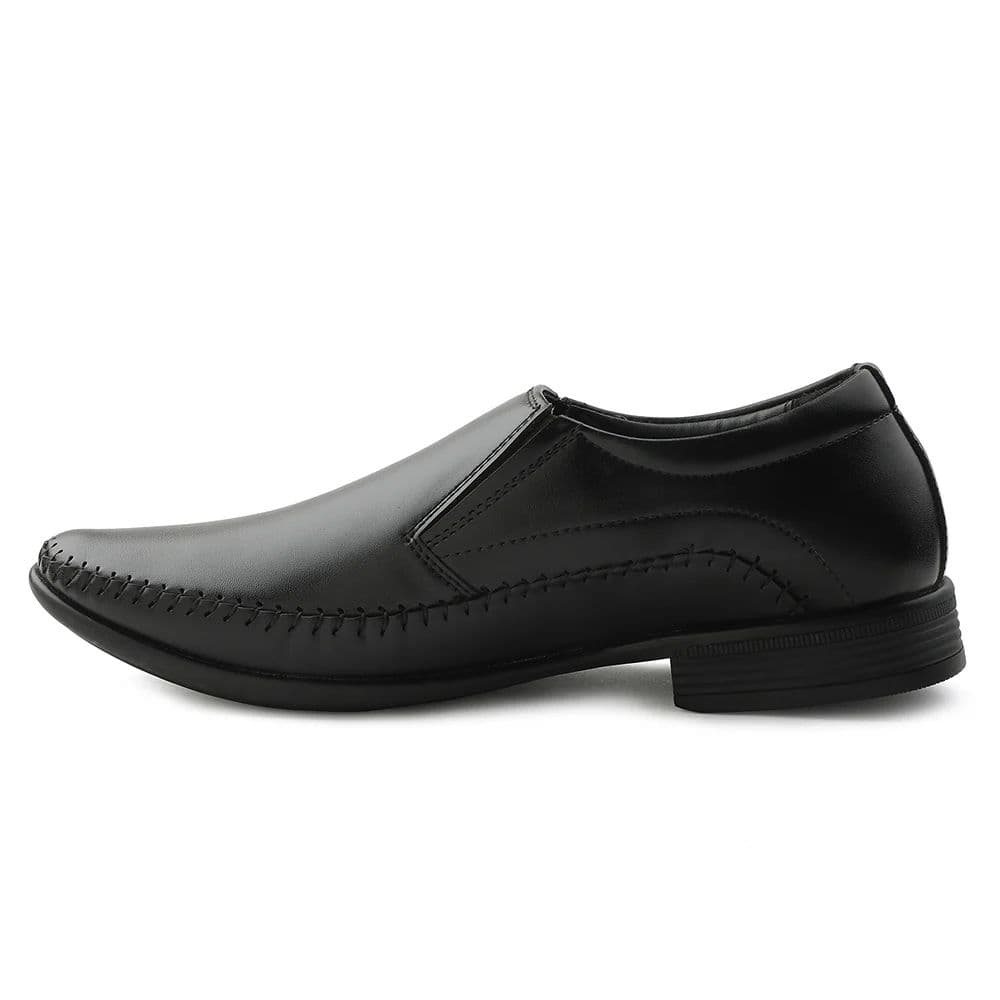 Fortune Black Formal Non Lacing Moccasin Shoes For Men HML-18E By Liberty — photo 3