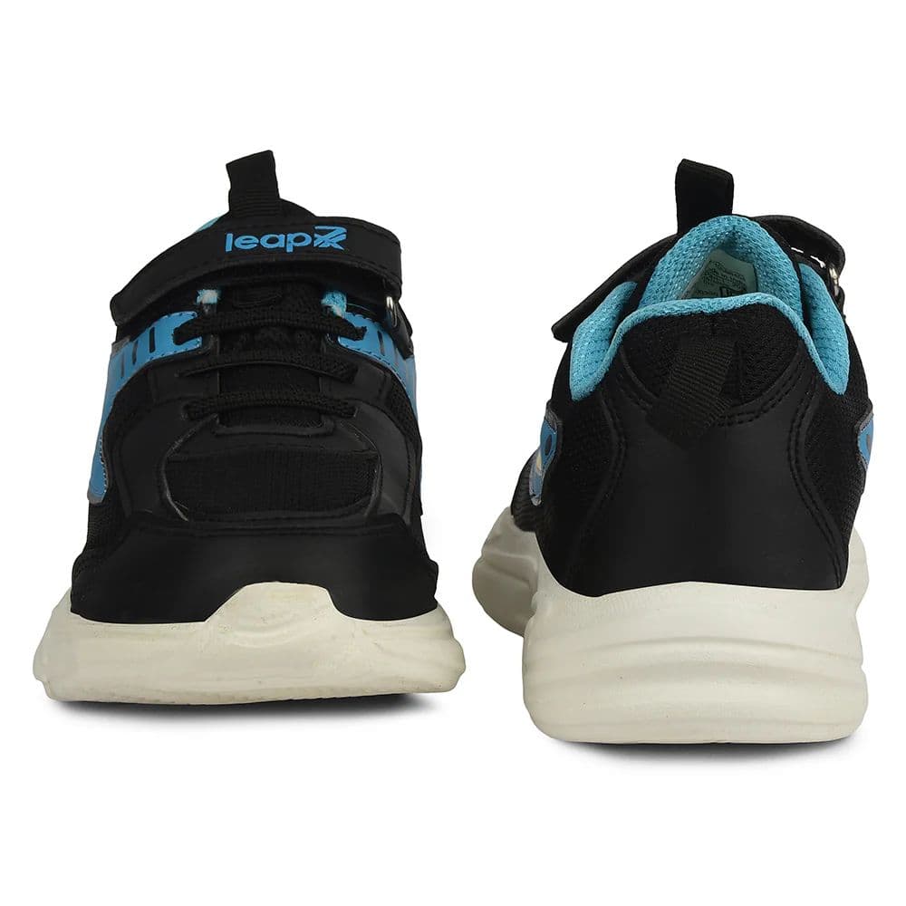 Leap7x Black Sports Non Lacing Walking Shoes For Kids CLOUDY-5V By Liberty — photo 6