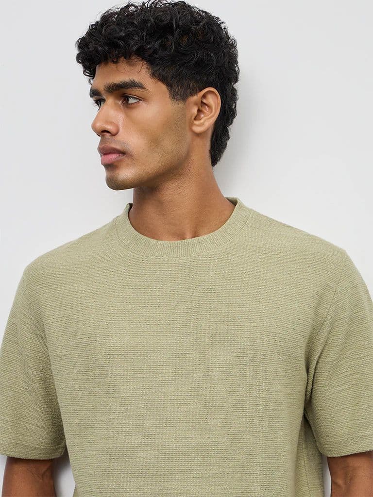 ETA Sage Textured Relaxed-Fit Cotton-Blend T-Shirt — photo 3
