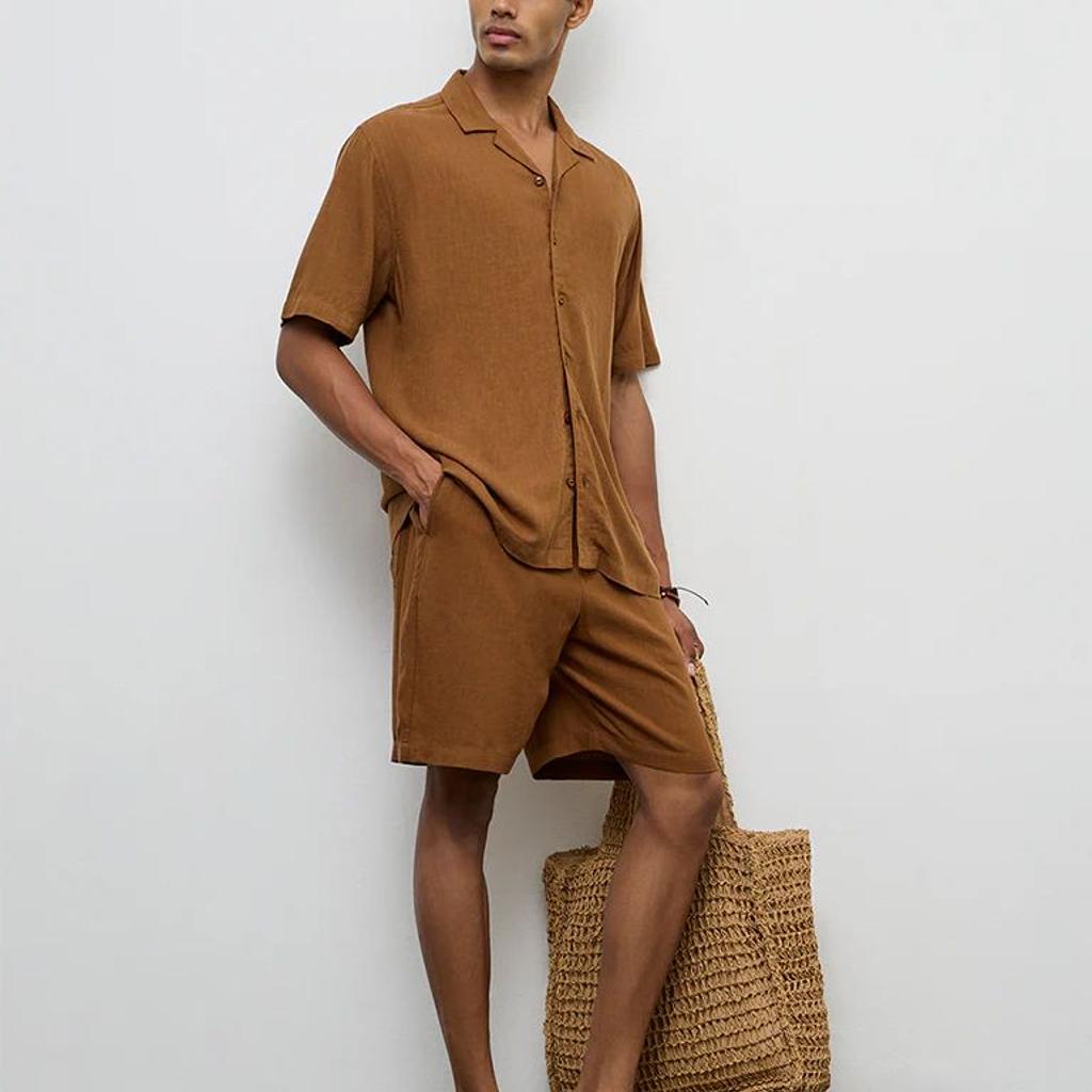 ETA Light Brown Relaxed-Fit Shirt