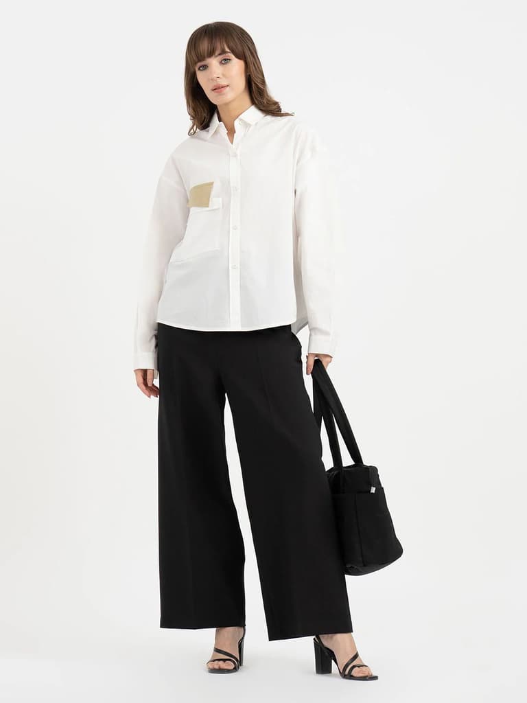 Shirts for Women in White | Applique Full Sleeve Shirt — photo 5