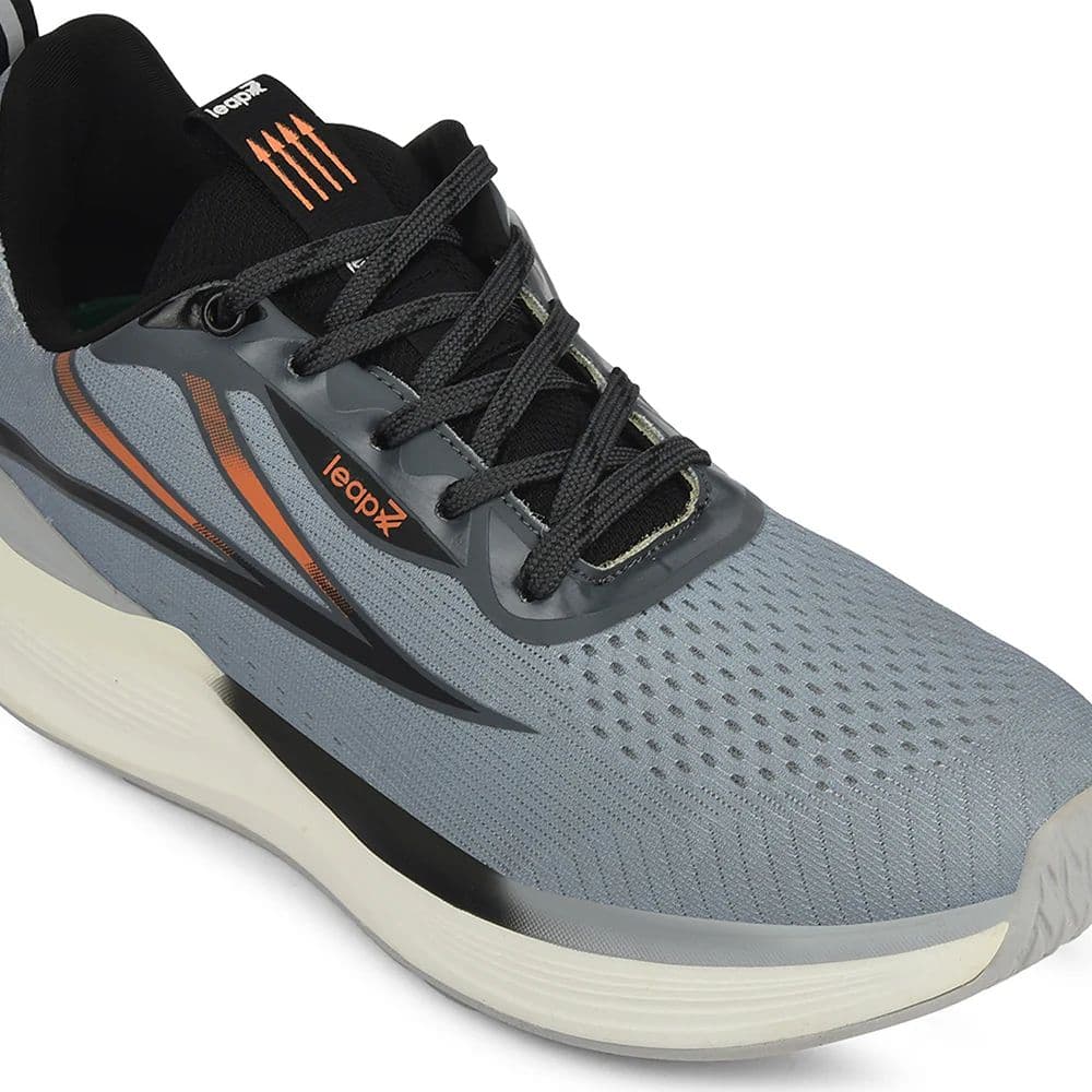 Leap7x Grey Sports Lacing Running Shoes For Men DARIO By Liberty — photo 5