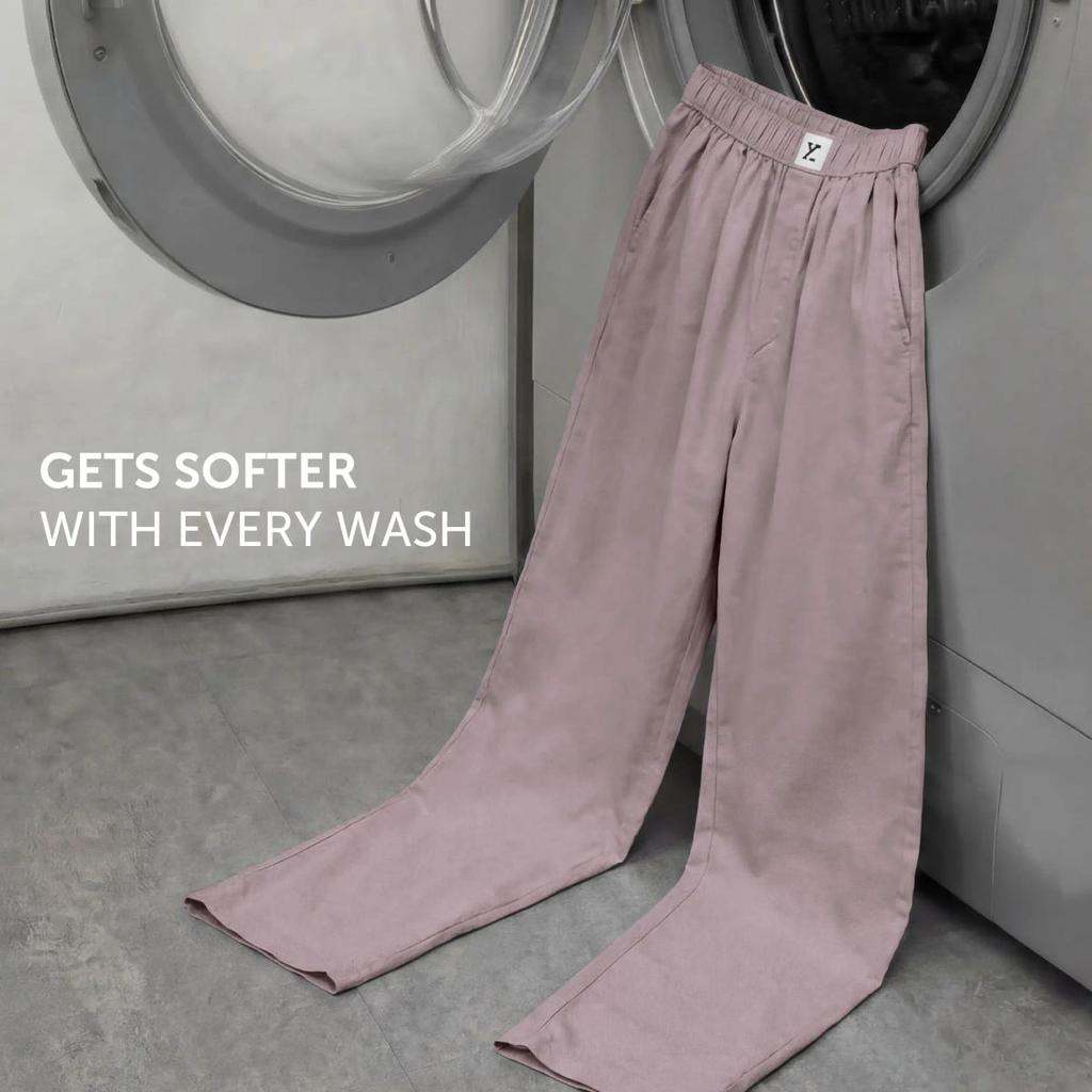 Ultra-Breathable Cotton Chambray Pyjamas - Shadow Purple — photo 5