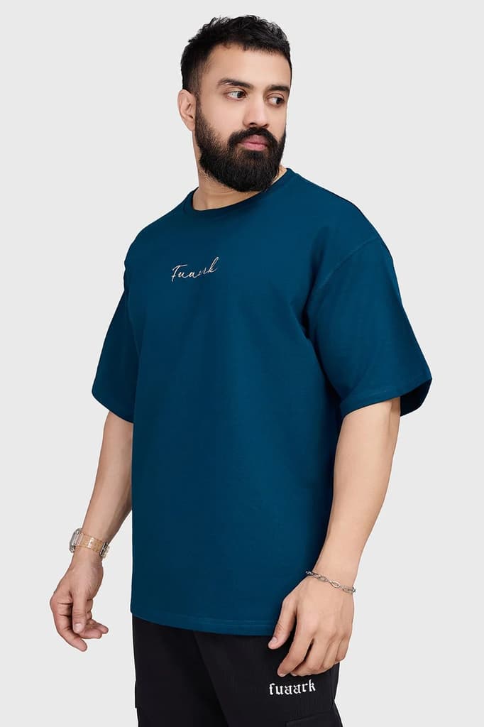 Bold Oversized T-shirt Teal — XS