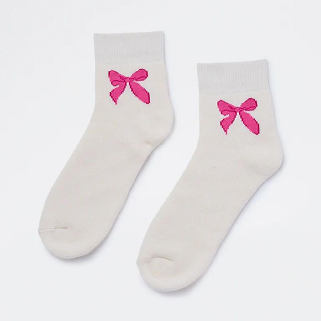 Superstar White Bow Detailed Socks