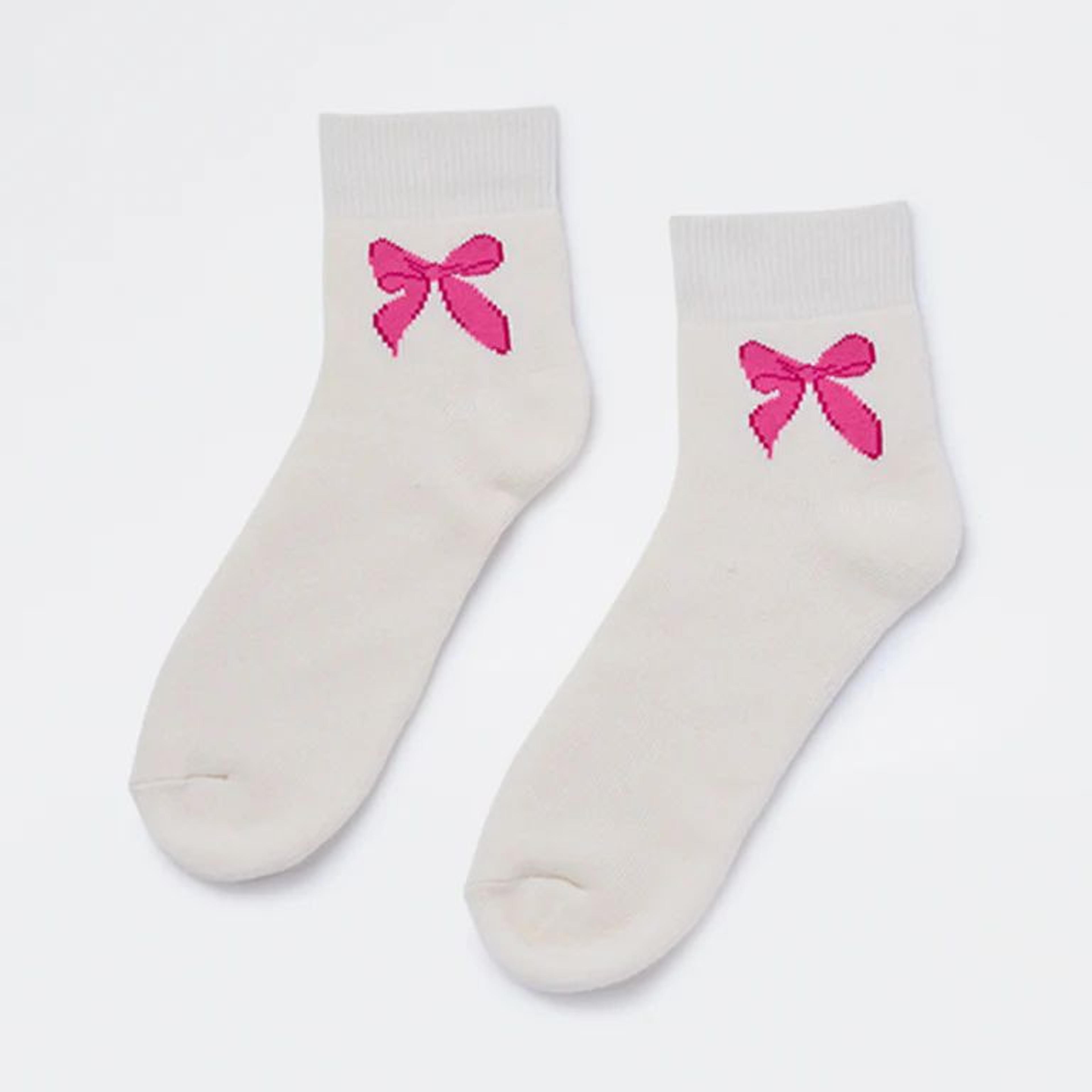 Superstar White Bow Detailed Socks