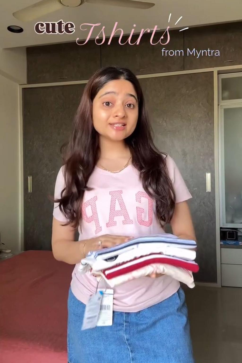 Title: Cute T-Shirts Try-On & Haul From Myntra! 🛍️✨