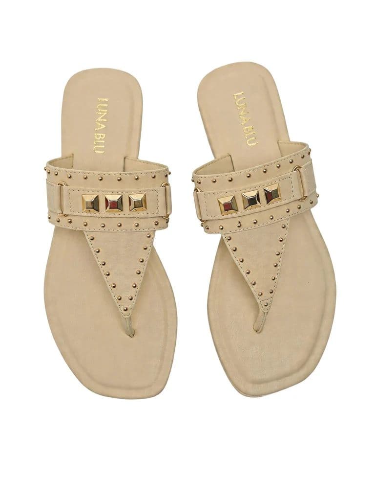 LUNA BLU Ivory Stud Detail Flat Sandals — photo 3