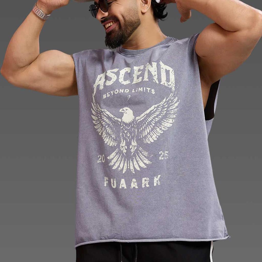 Ascend Washed Capsleeve Tank Light Grey