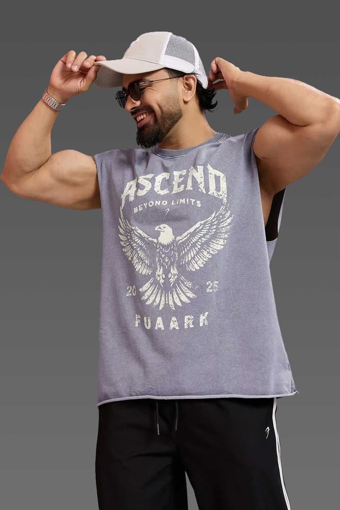 Ascend Washed Capsleeve Tank Light Grey — XS