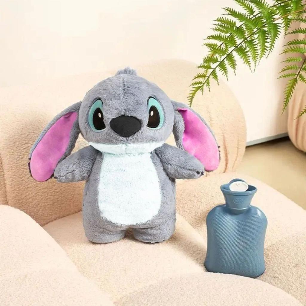Cute Stitch Plush Hot Water Bag – Your Cozy Companion — Grey
