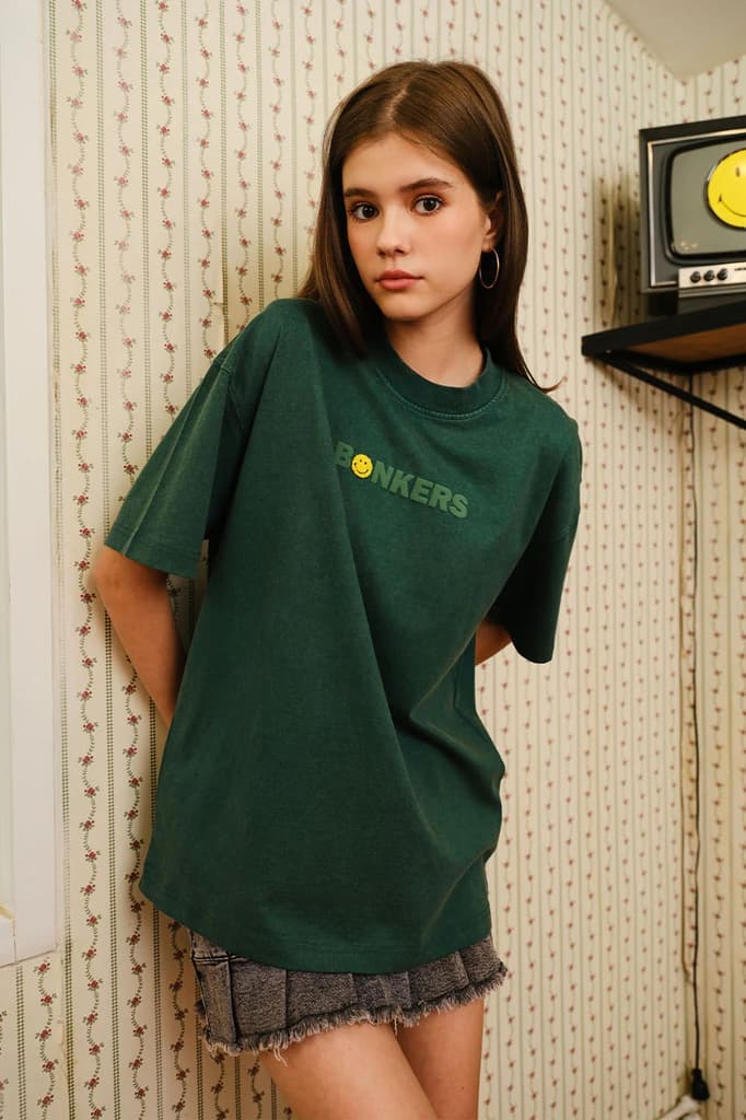 Bottle Green Smiley Originals x Bonkers Oversized T-shirt — photo 5