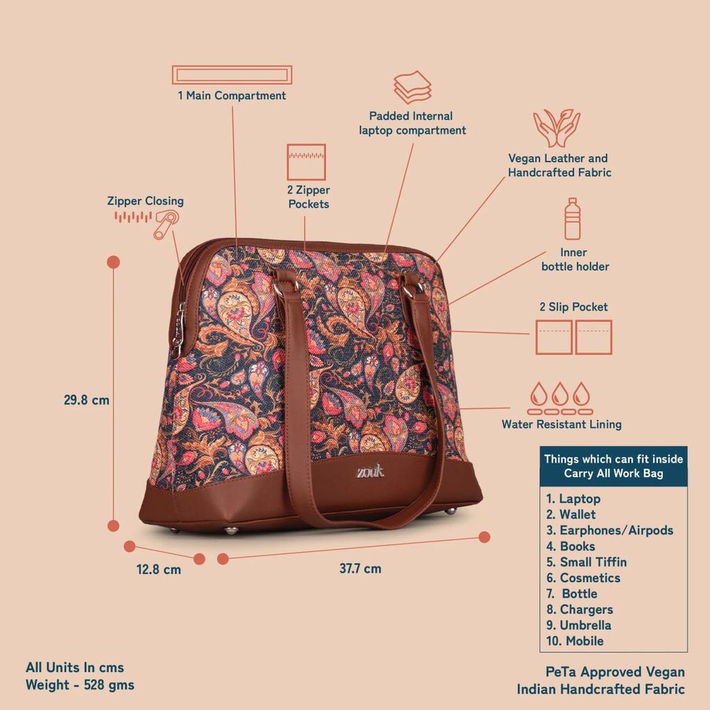 Paisley Print Carry All Work Bag — photo 5