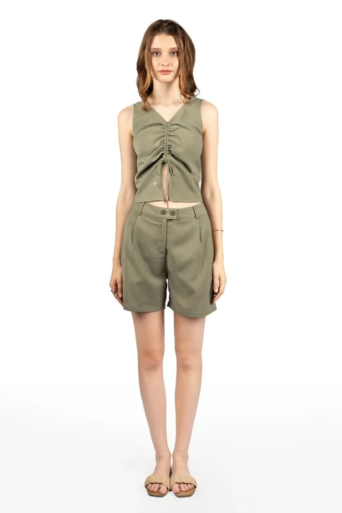 Olive Luxe Poly Moss Co-ord Set — photo 5