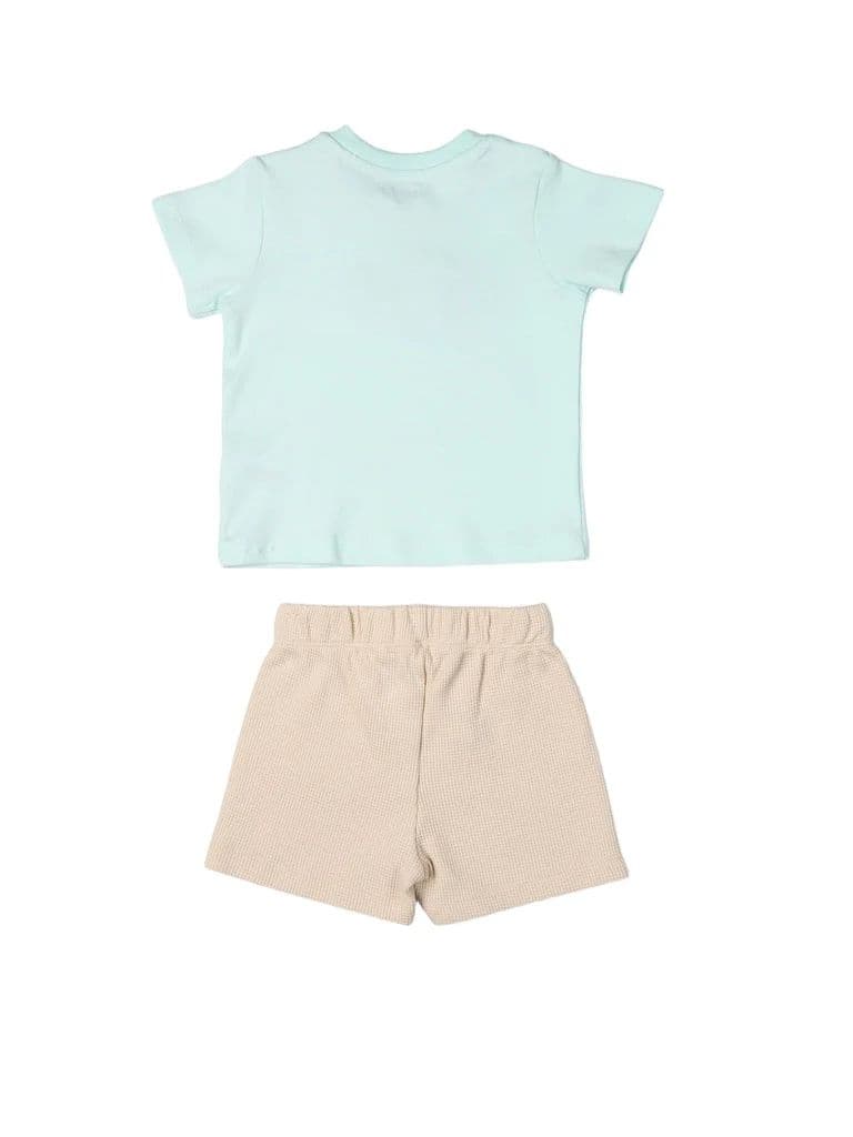 HOP Baby Boys Multicolour Printed Cotton T-Shirt and Shorts Set — photo 3