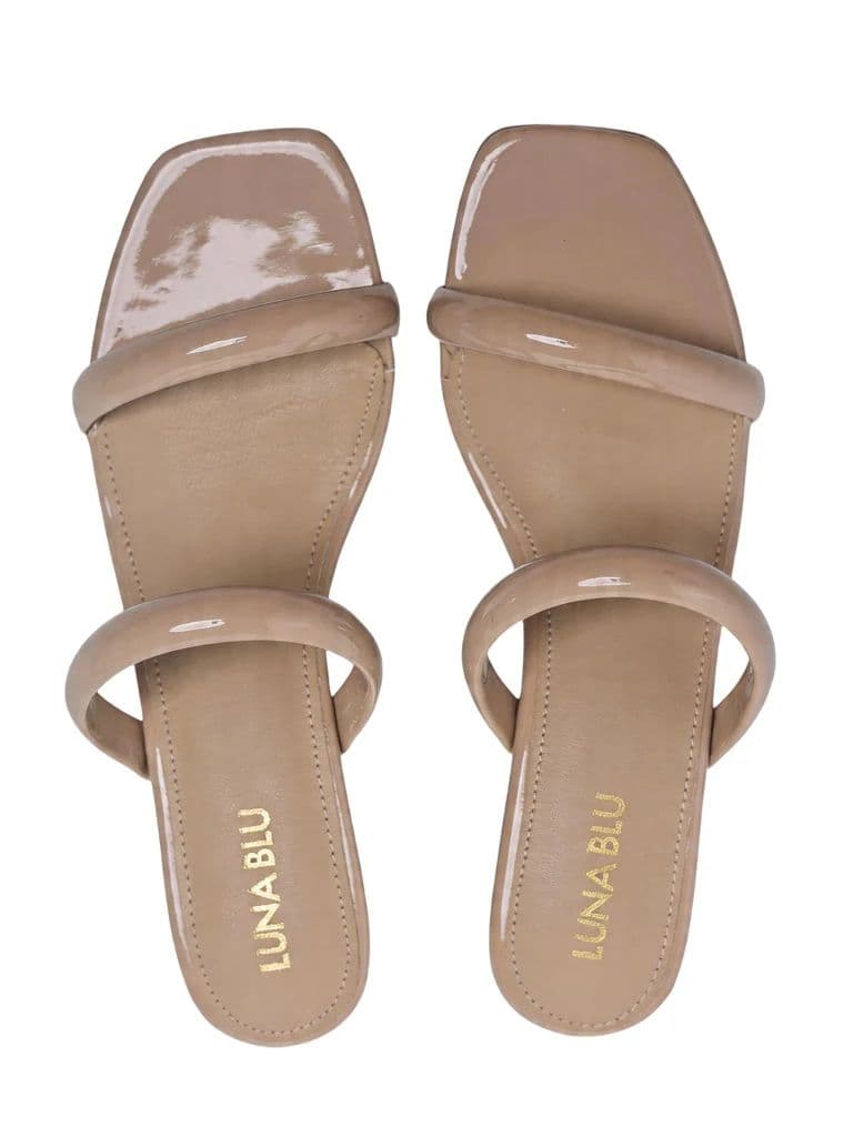 LUNA BLU Nude Dual Strap Heel Sandals — photo 3