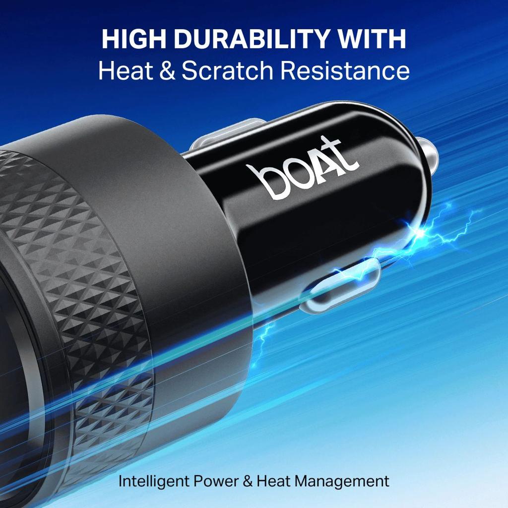 boAt 83W Fast Car Charger | 83W Dual-Port Car Charger with QC, PD & PPS, 12-Layer Smart IC Protection