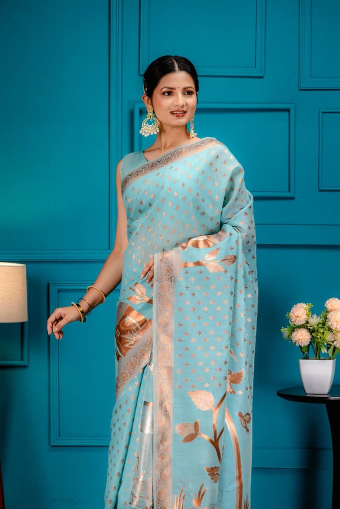 Mimosa Women's Woven Design Banarasi Style Art Silk Saree With Blouse Piece : SA00001828ANFREE — photo 2