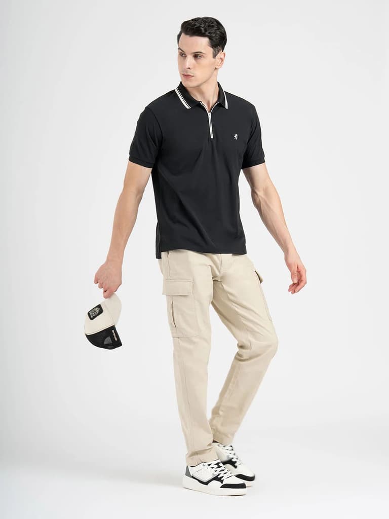 Menâ€™s Black Sports Polo T-Shirt — photo 5