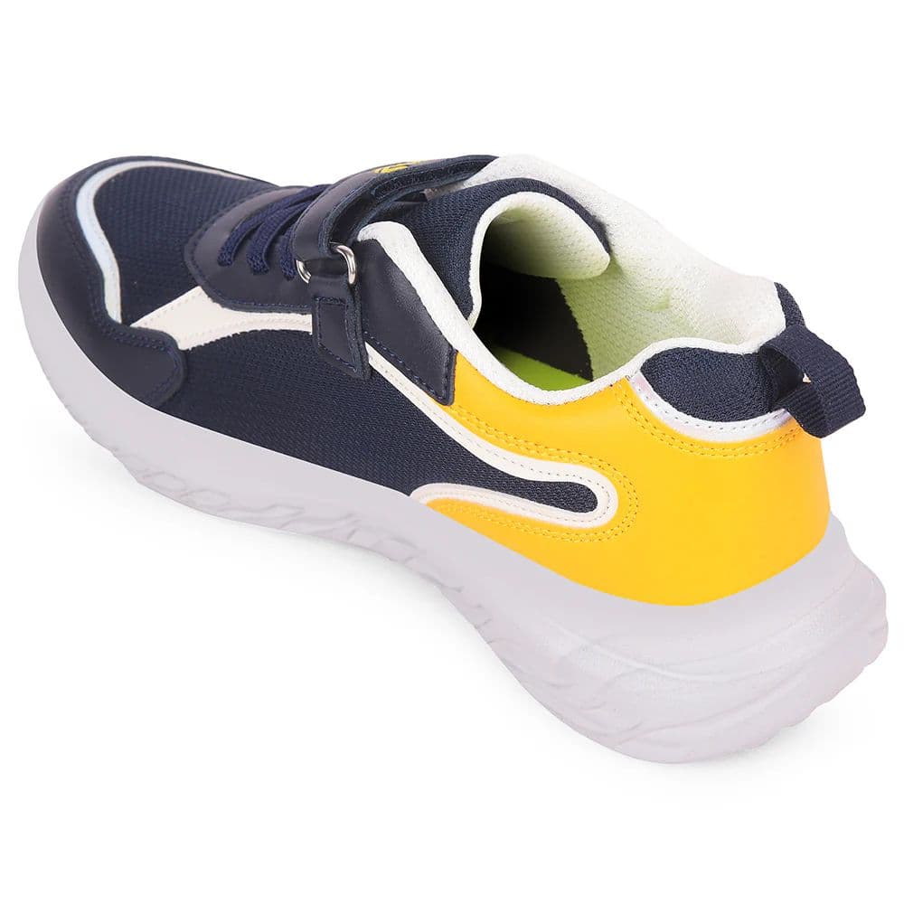 LEAP7X Navy Blue Sports Non Lacing Walking Shoes for Kids HINKS-15E by Liberty — photo 5
