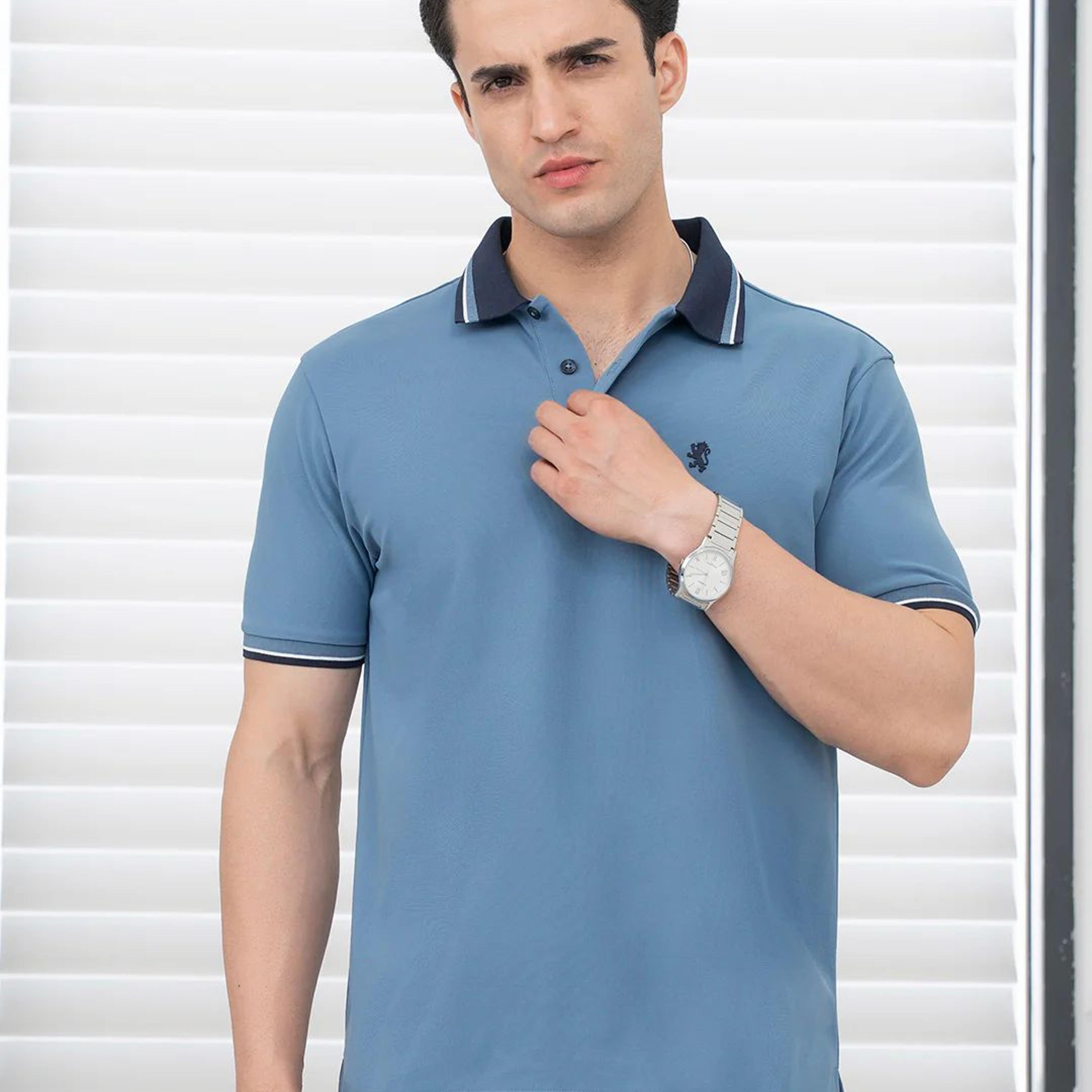 T Shirts for Men in Blue | Polo Half Sleeve T Shirt