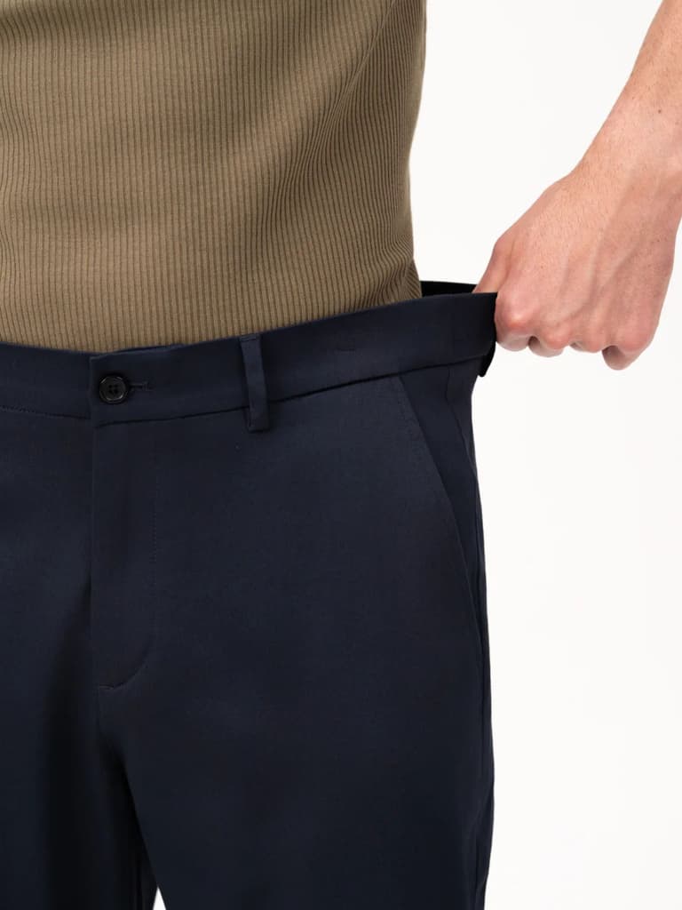 Celestra Navy Relaxed Fit Stretch Chinos for Men — photo 5