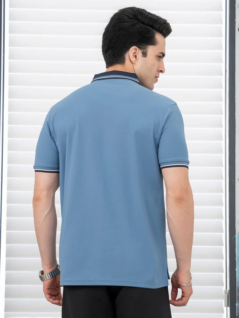 T Shirts for Men in Blue | Polo Half Sleeve T Shirt — photo 3