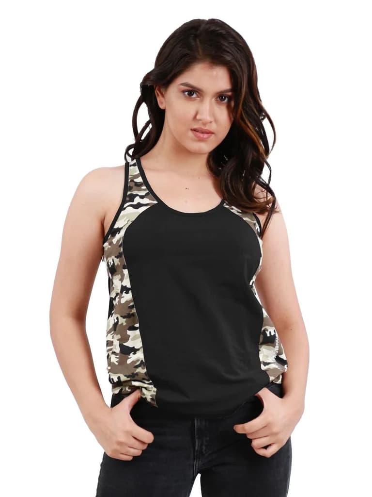 Camouflage Printed Bamboo Tank Top For Women - (Pack of 1) — photo 11