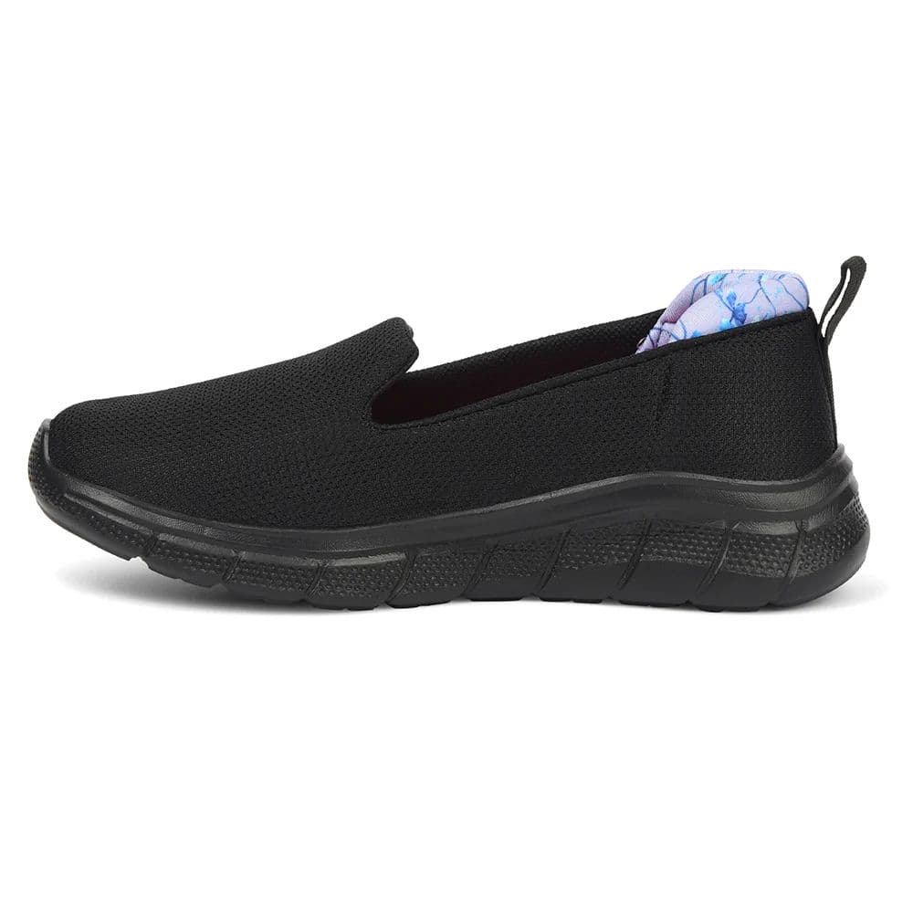 Leap7x Black Sports Non Lacing Walking Shoes For Women KAPPER By Liberty — photo 3