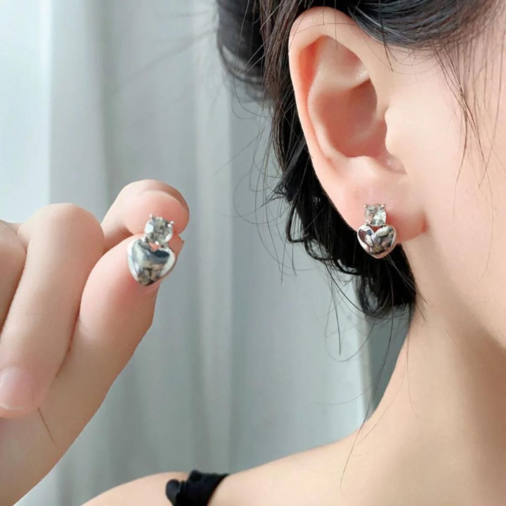 Little Hearts - Rhinestone Stud Earrings — photo 2