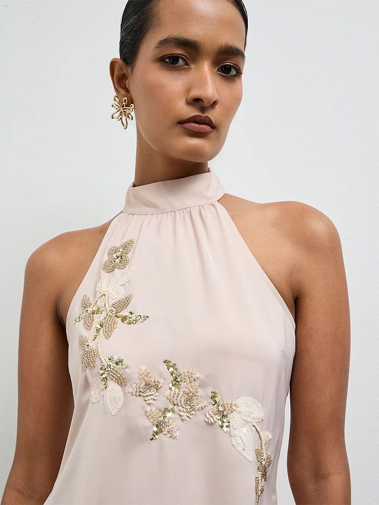 Vark Beige Embellished Ethnic Set — photo 3