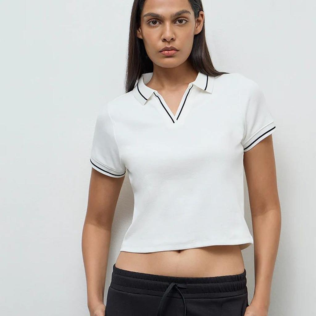 Nuoflexx Off-White Ribbed Cotton-Blend T-Shirt
