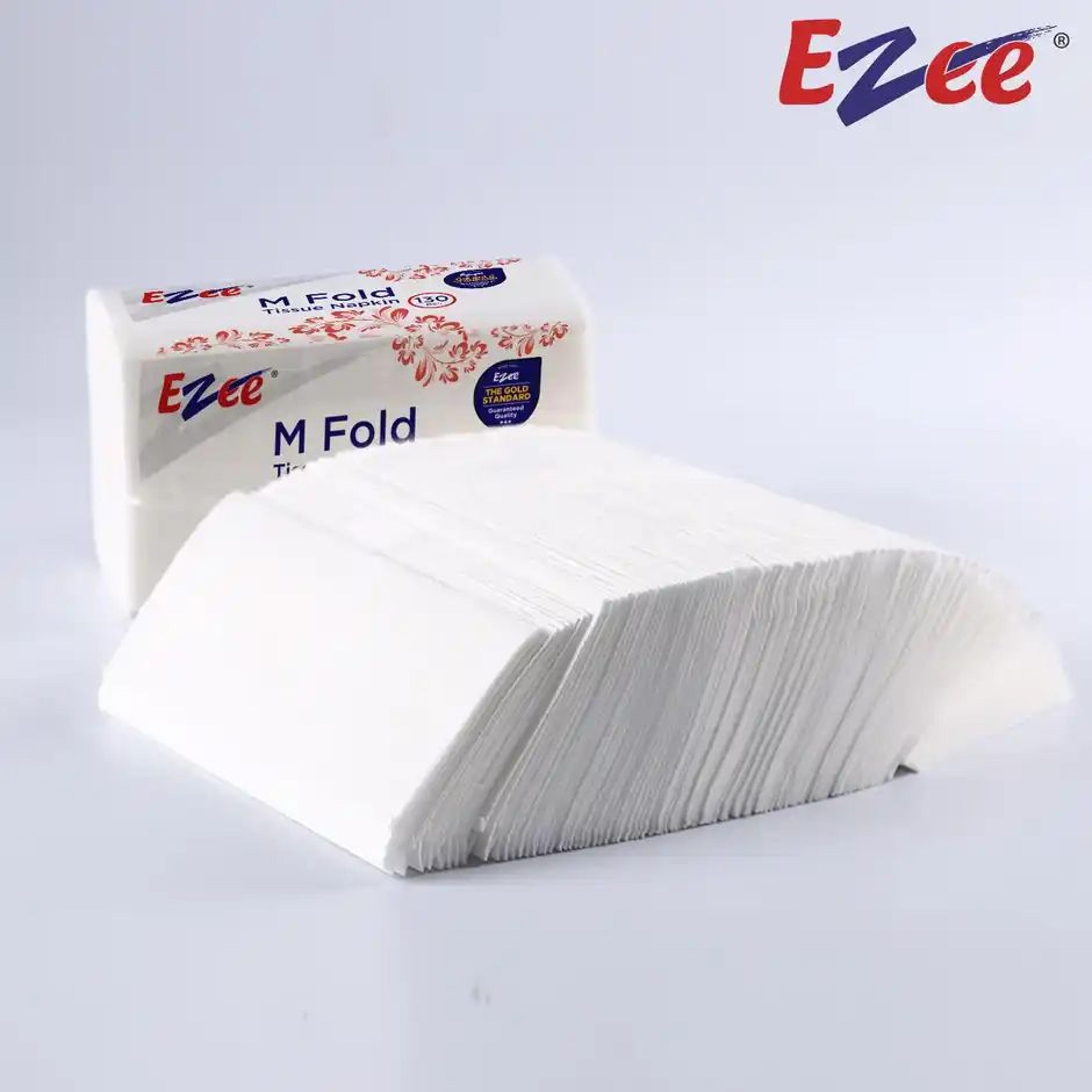 Ezee M-Fold Tissue Paper Napkin, Ideal for Fine Dining, 130 sheets
