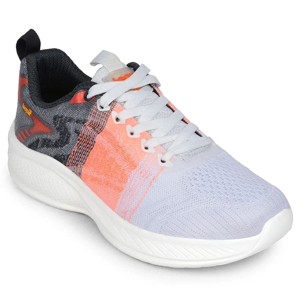 Leap7x White Sports Lacing Running Shoes For Men DREPON-1E By Liberty — 6/40 / White