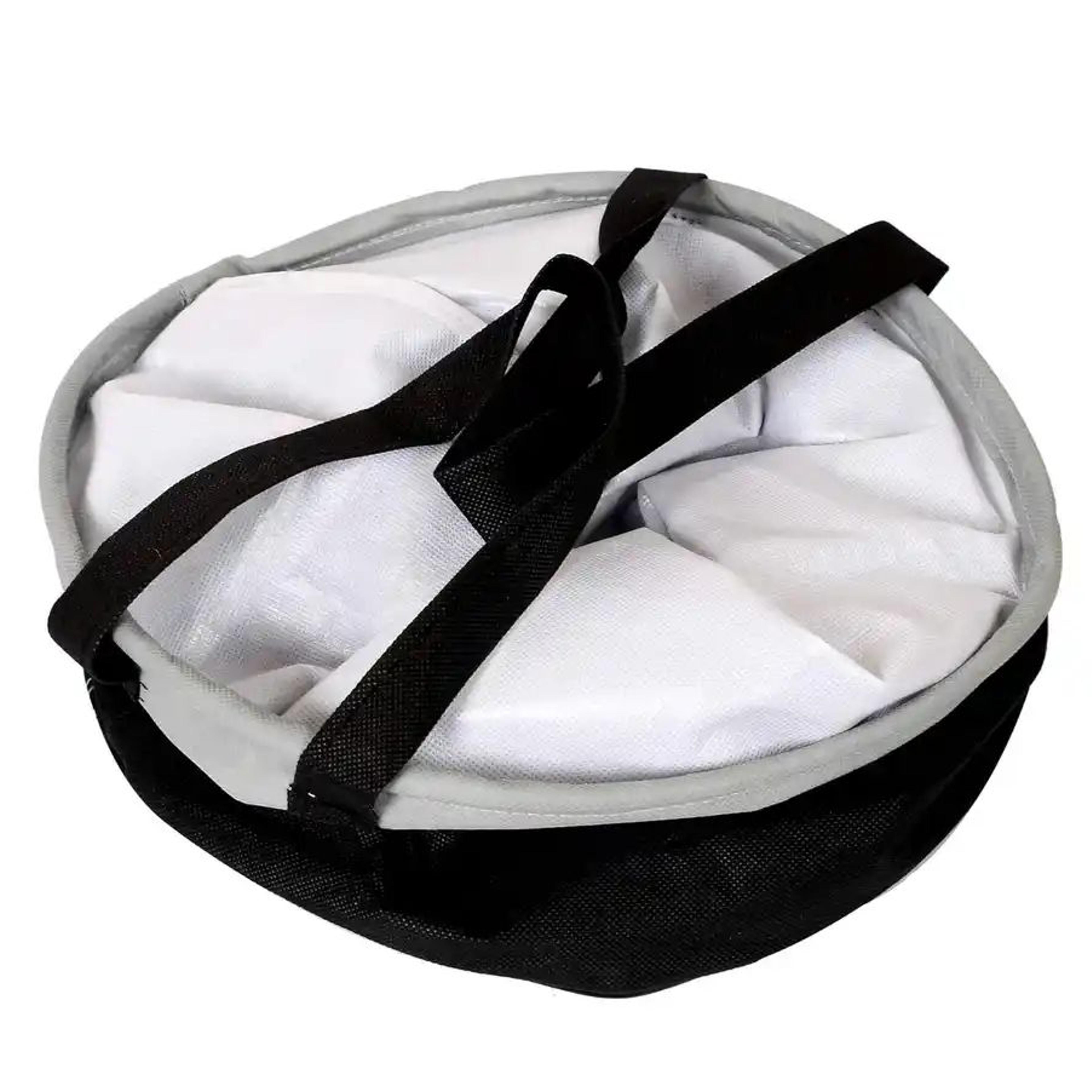 Kuber Industries 45 Liter Waterproof Round Non Wovan Laundry Bag/Hamper With Handles | Grey & Black