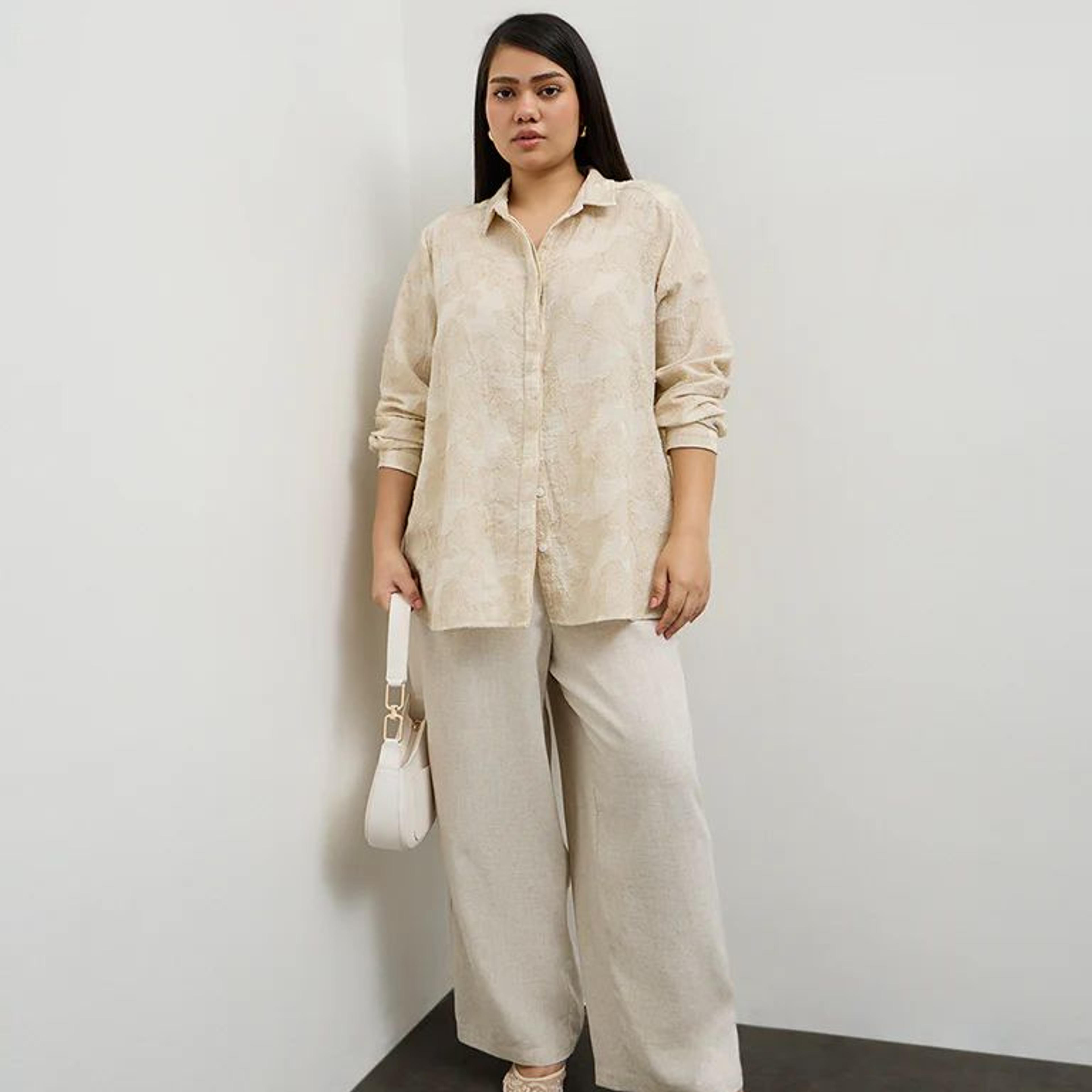 Gia Cream Textured Blouse