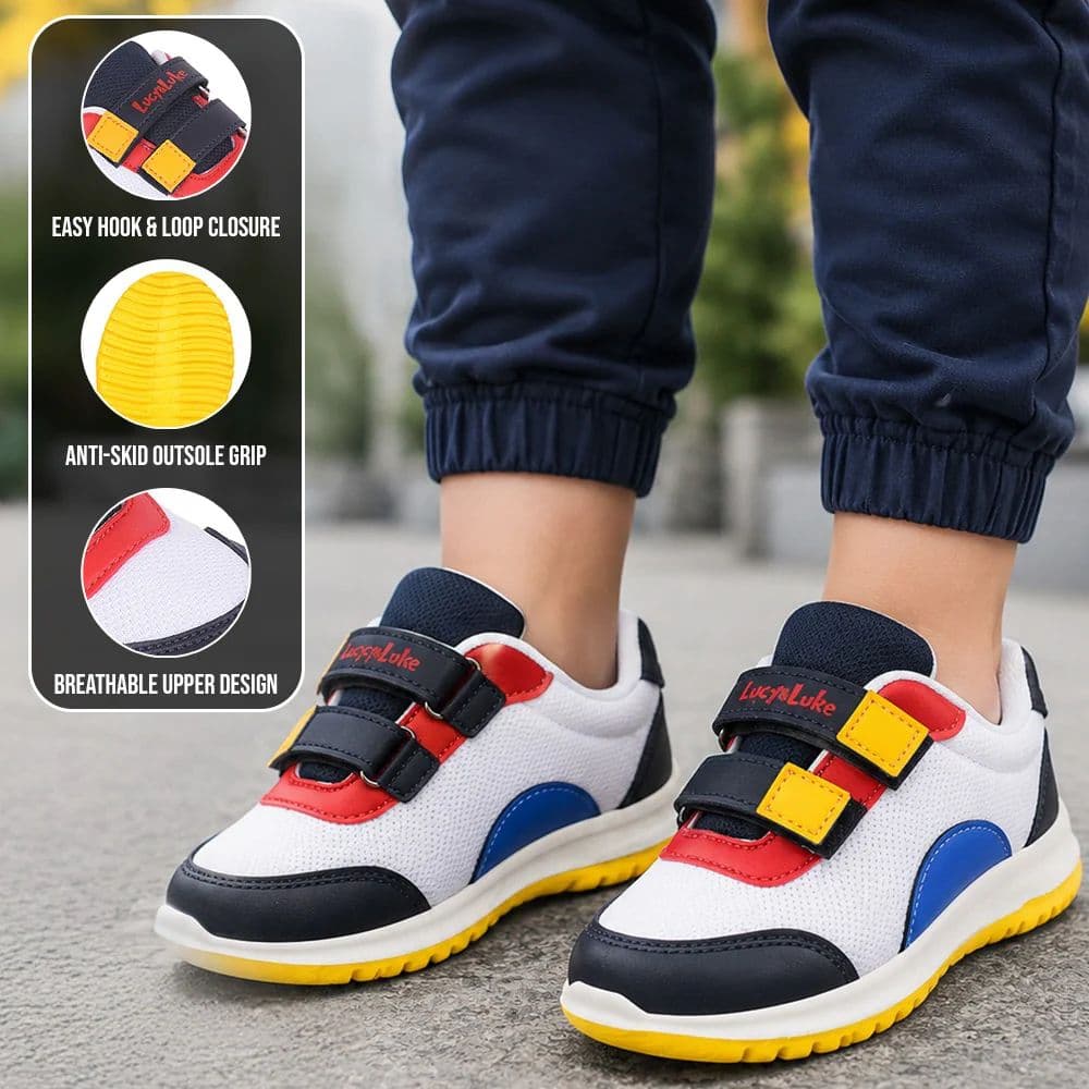 Lucy & Luke White Casual Non Lacing Walking Shoes for Kids JAMIE-K1E By Liberty — photo 3