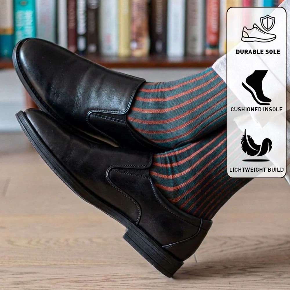 Fortune HML-87E Black Formal Non Lacing Mocassin Shoes for Men — photo 3