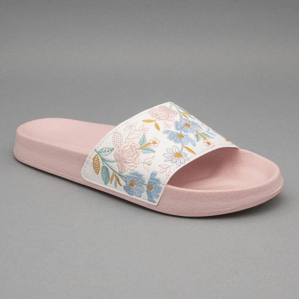 Sliders Flip-Flop for Women in Baby Pink | Casual Pool Sliders.