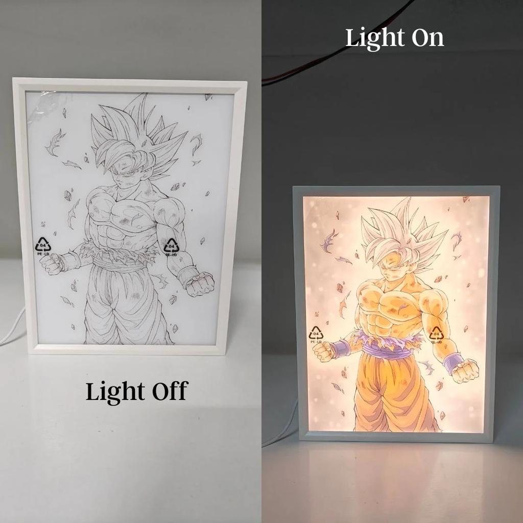 DBZ LED Light Painting | Epic Anime Glow Art — Powerful Son Goku