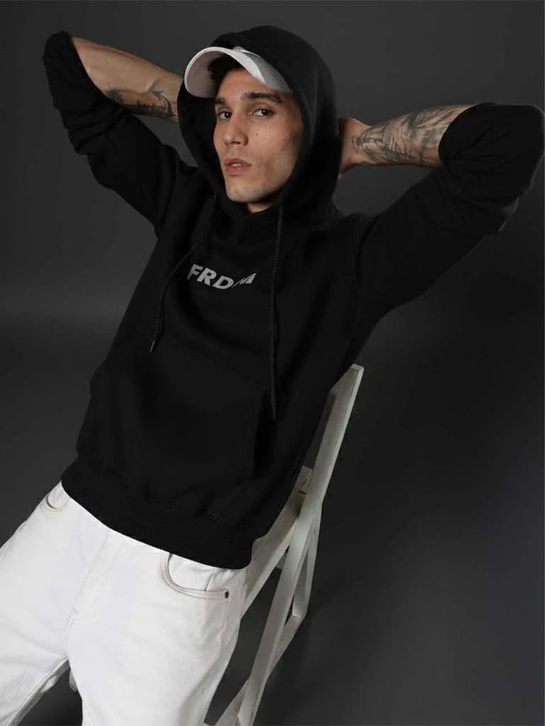 FRDM. Black Hoodie — Black / S