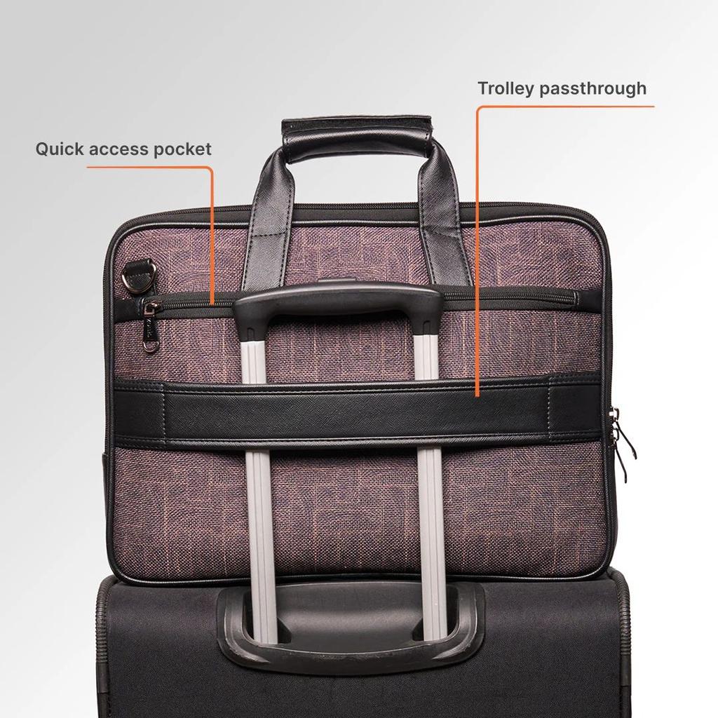 Golkonda Brass Executive Laptop Bag (Black) — photo 8